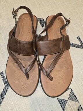 b.o.c. Born Concept Sharin Slingback Thong Sandals - coffee Brown - Size 6 VGUC